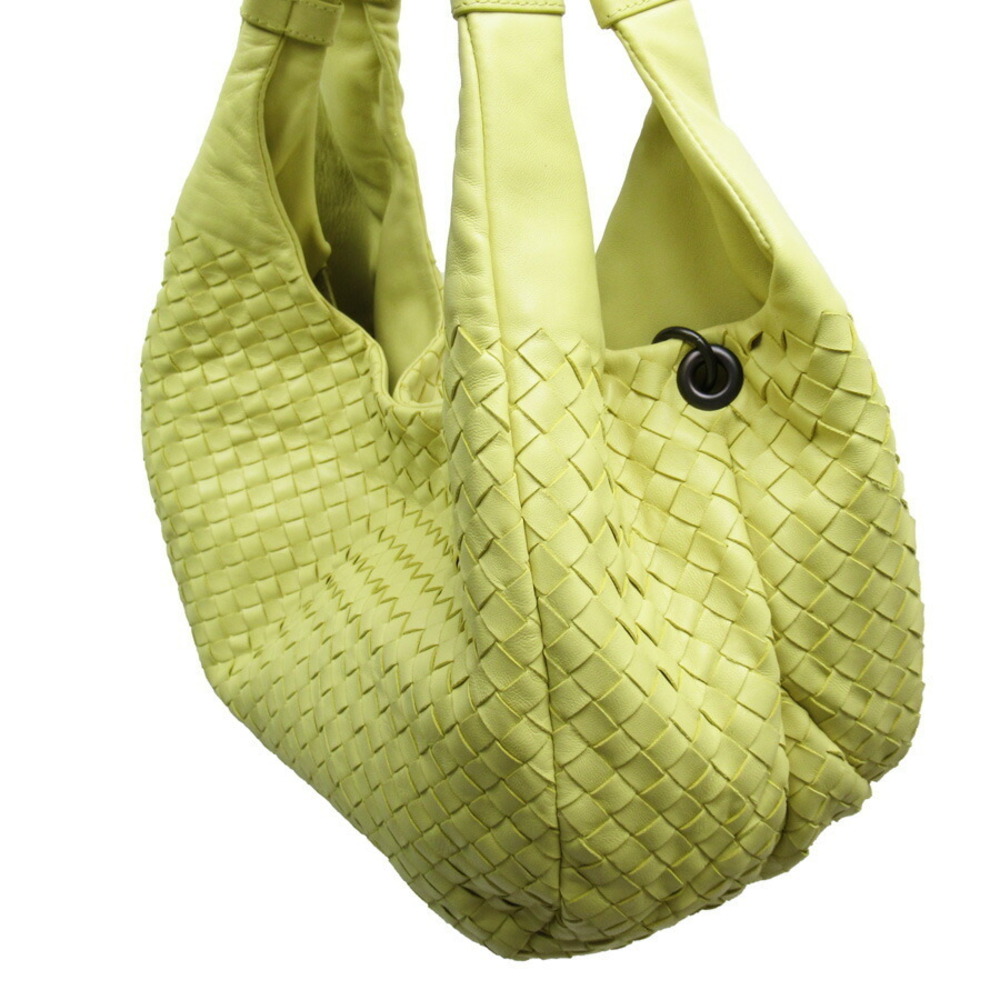 Bottega Veneta leather intrecciato classic yellow handbag